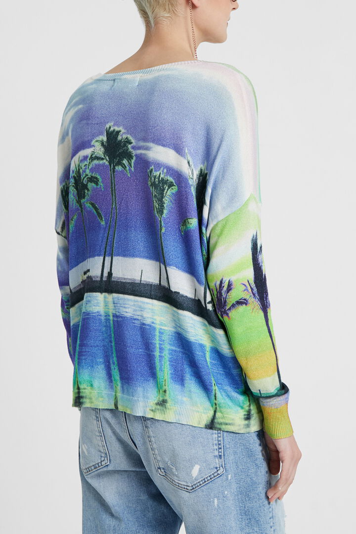 Pull fin imprimé hawaïen | Desigual
