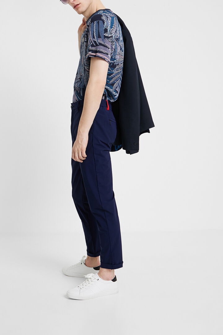 Blue technical fabric trousers | Desigual