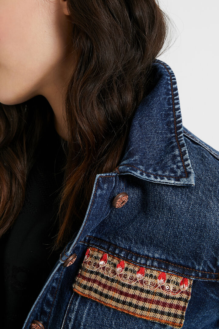Tartan denim jacket | Desigual