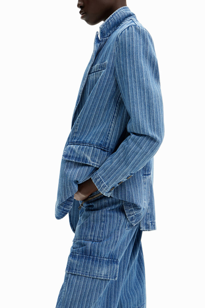 Striped denim blazer | Desigual