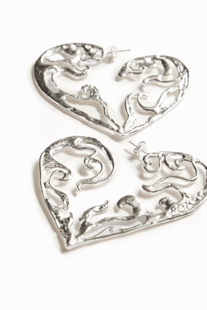 Zalio gold plated XL heart earrings | Desigual