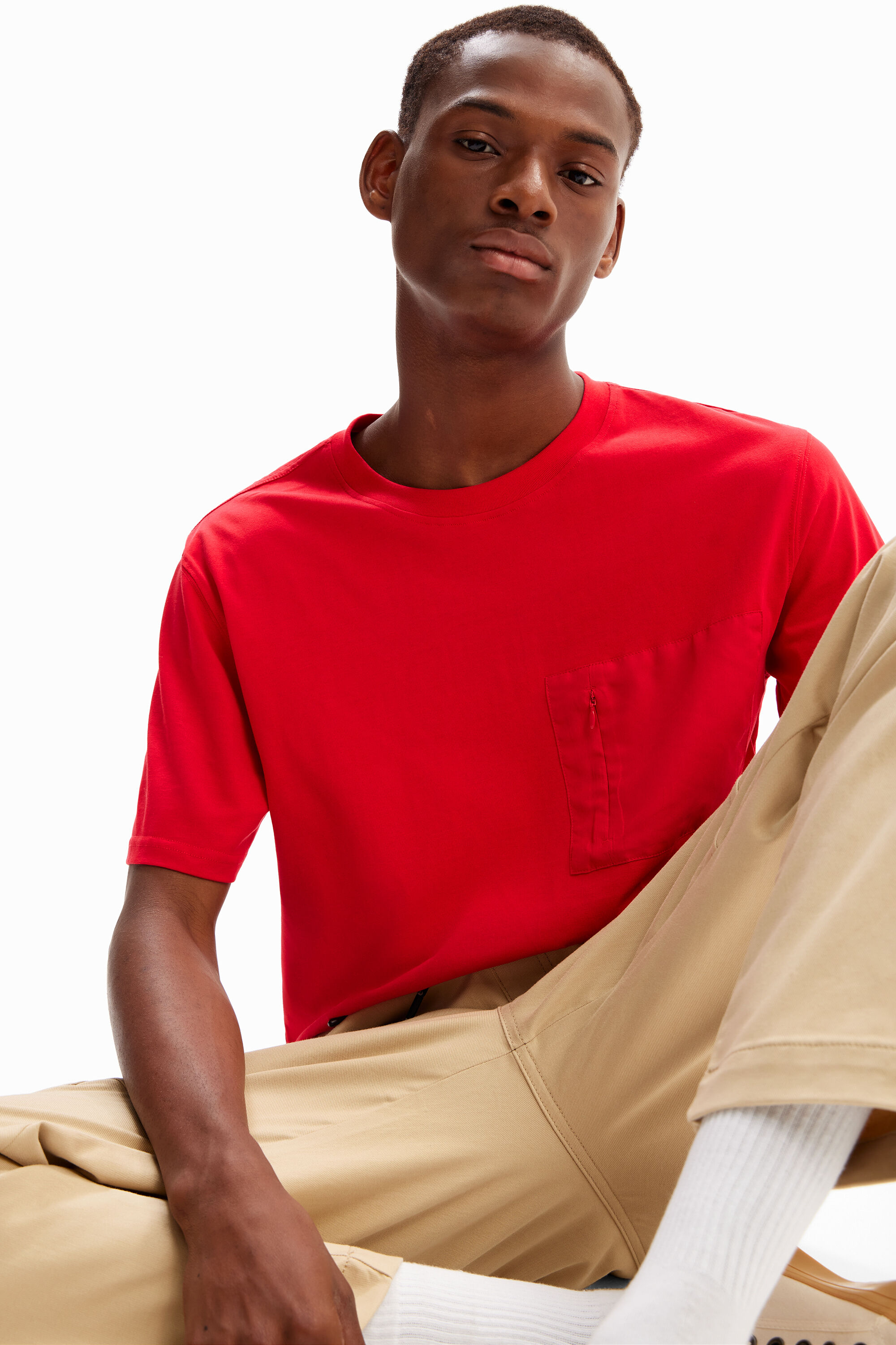 Desigual Plain pocket T-shirt