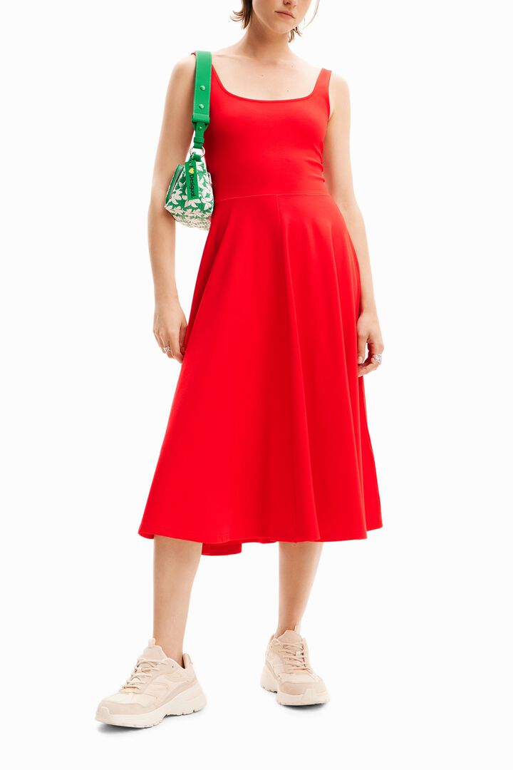 Einfarbiges Midi-Trägerkleid | Desigual