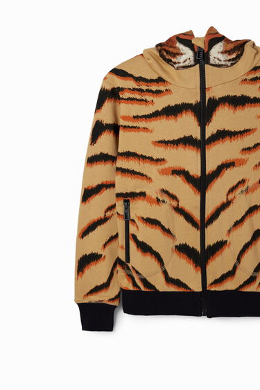 Tigrises kapucnis pulóver | Desigual