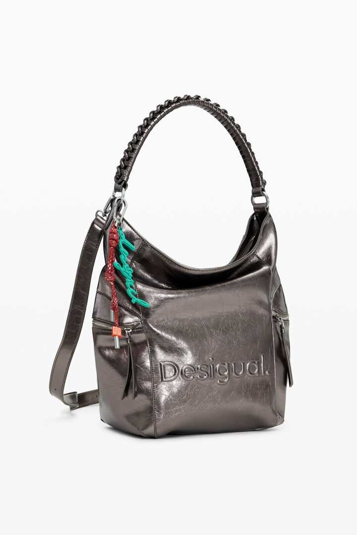 Metallic backpack with large logo | Desigual