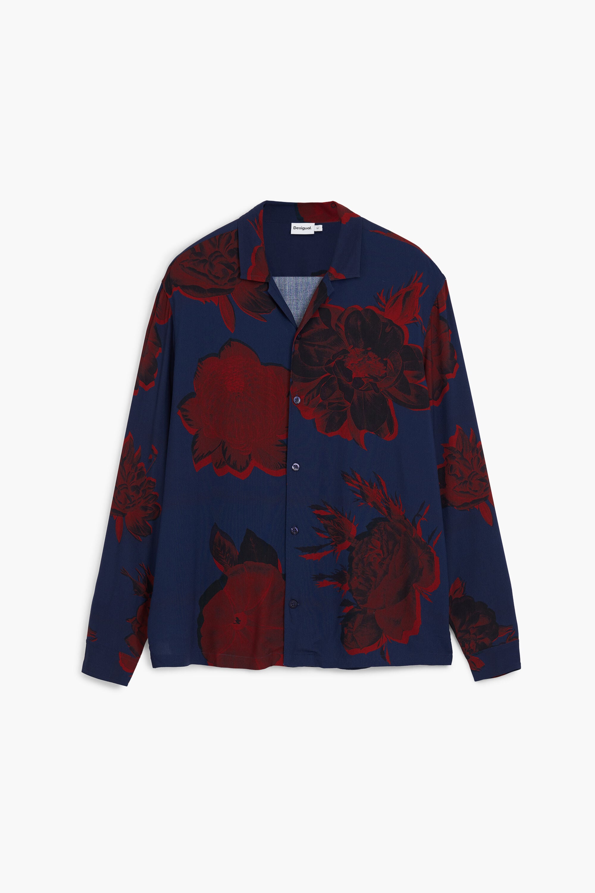 Dark floral shirt - BLUE - L