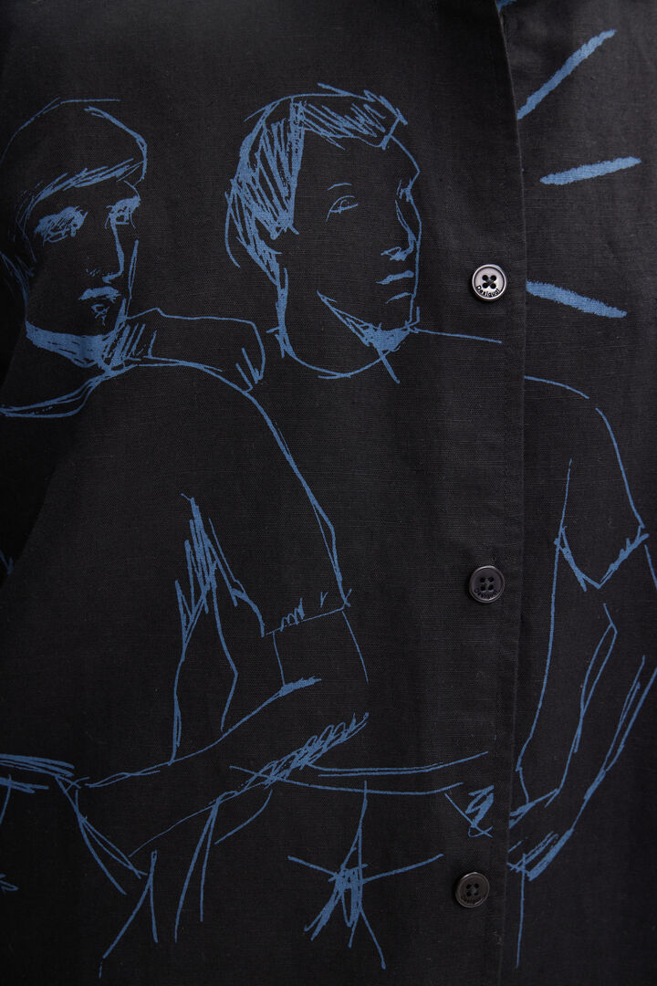 Linen illustration shirt | Desigual