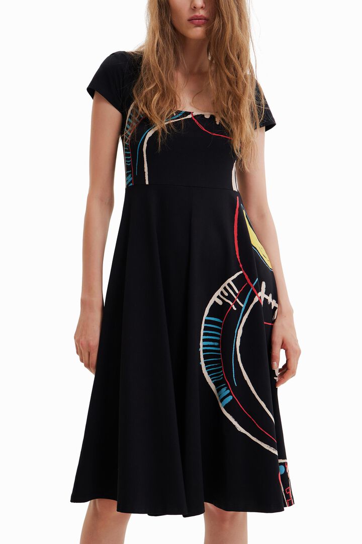Wijd uitlopende midi-jurk | Desigual