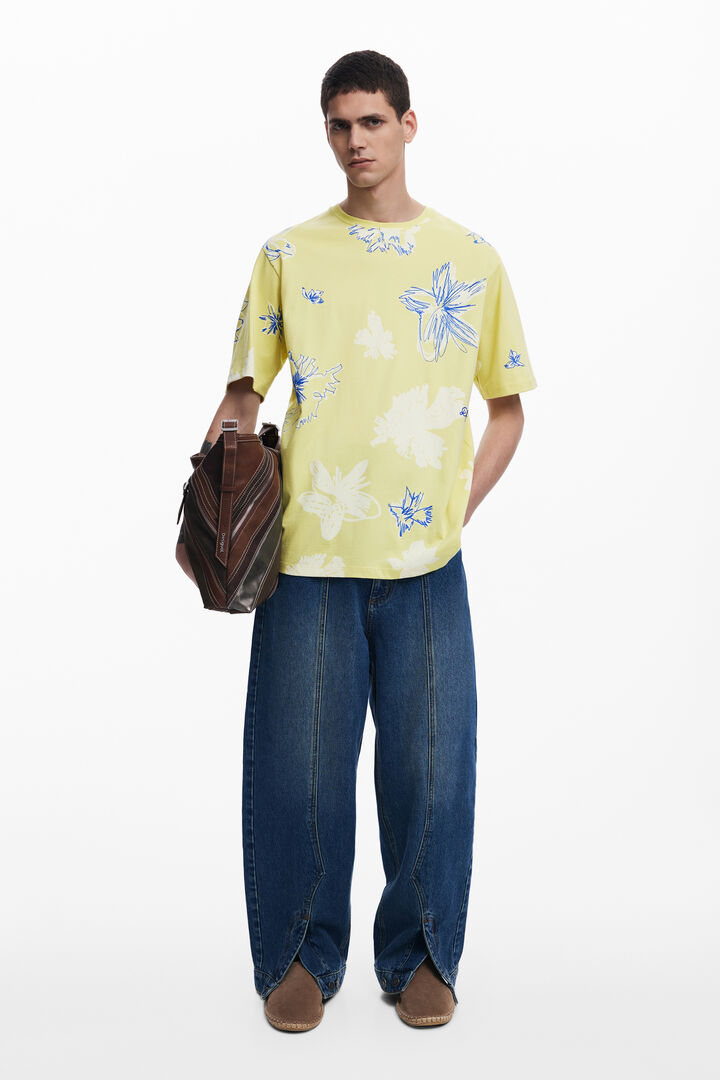 Short-sleeve T-shirt with leaves | Desigual