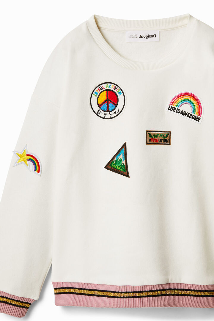 Sudadera college parches | Desigual