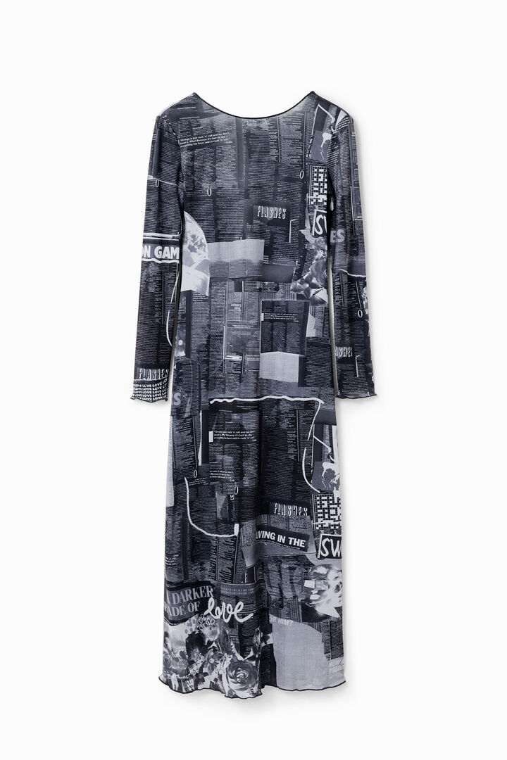 Robe midi ajustée journal | Desigual