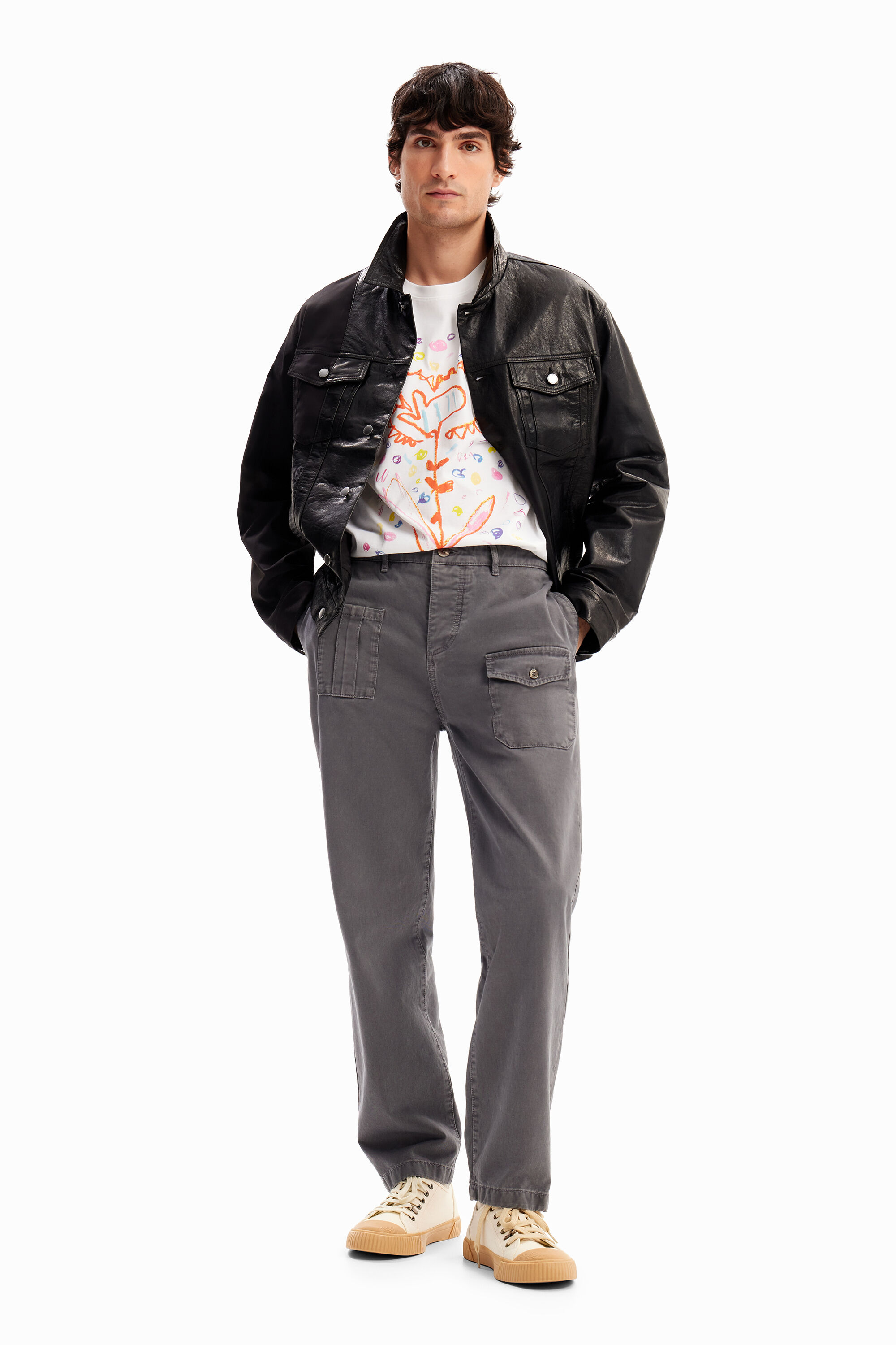 Pantalon cargo hotsell cuir homme