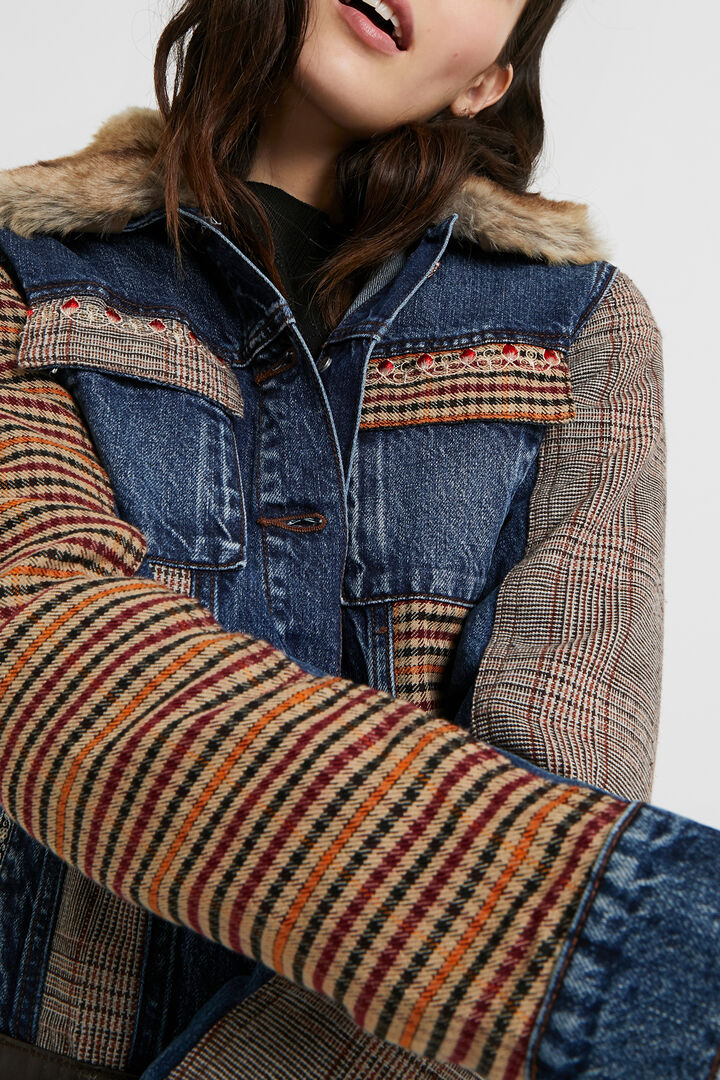 Tartan denim jacket | Desigual