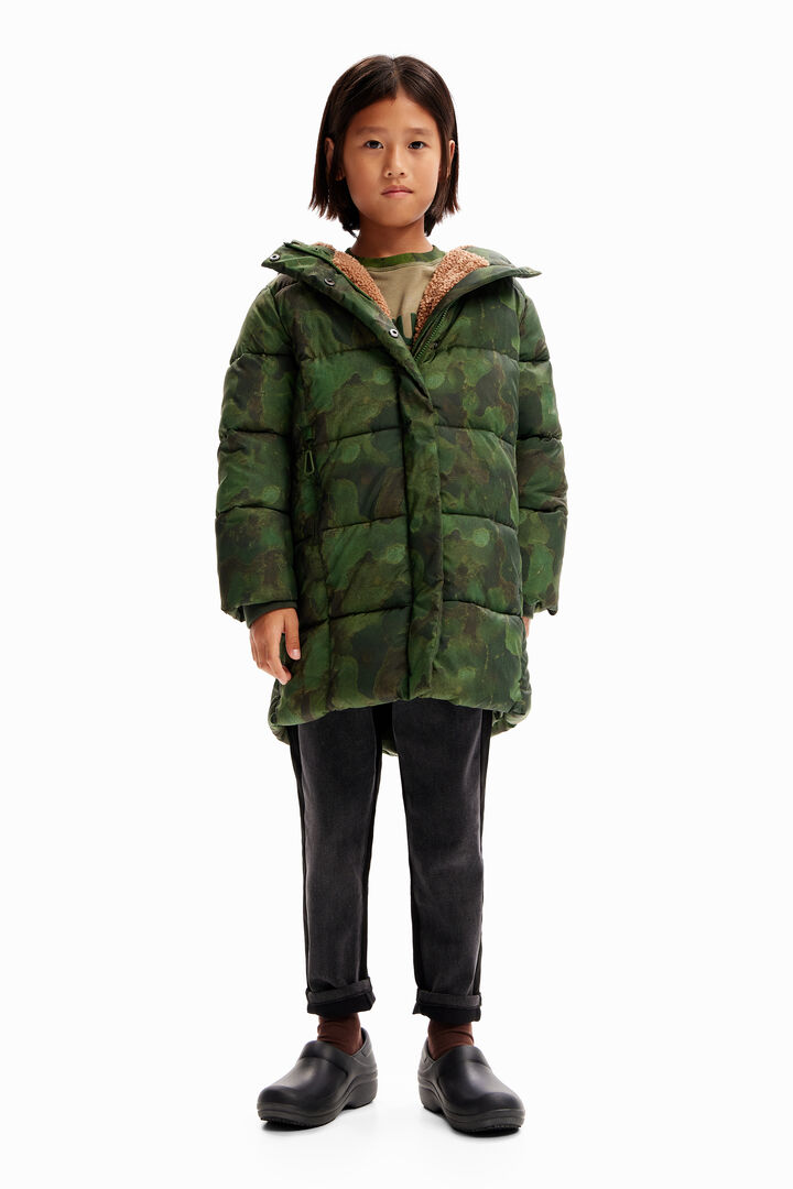 Camouflage padded coat | Desigual