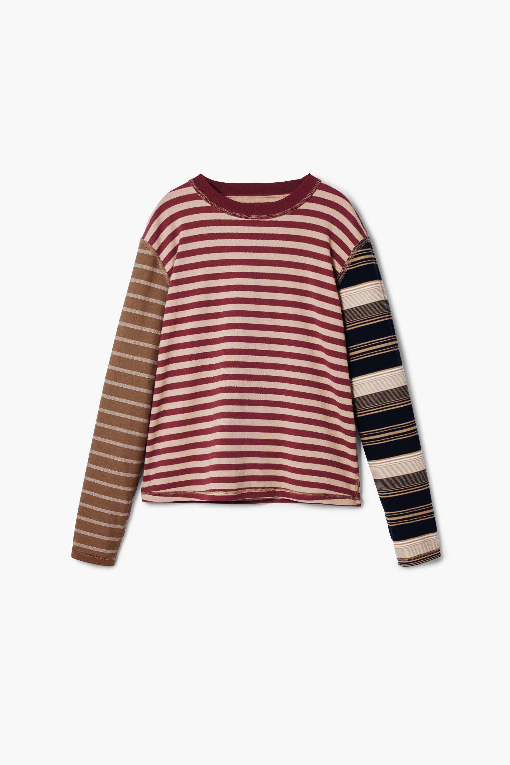 Grunge gestreept T shirt