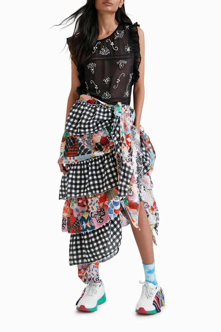 Johnson Hartig patchwork ruffle pareo | Desigual