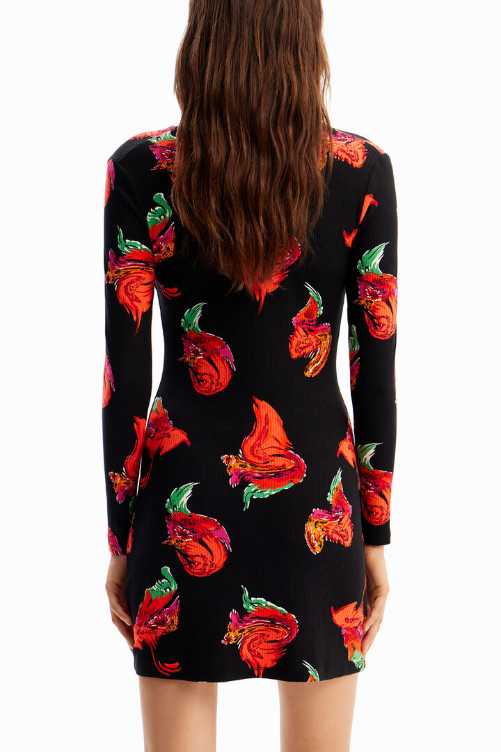 Ribbed floral mini dress | Desigual