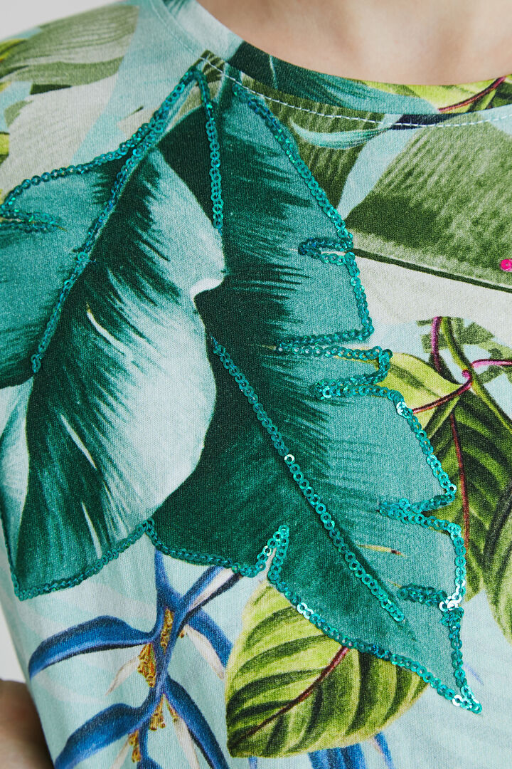 T-Shirt Blumen Volant-Ärmel | Desigual