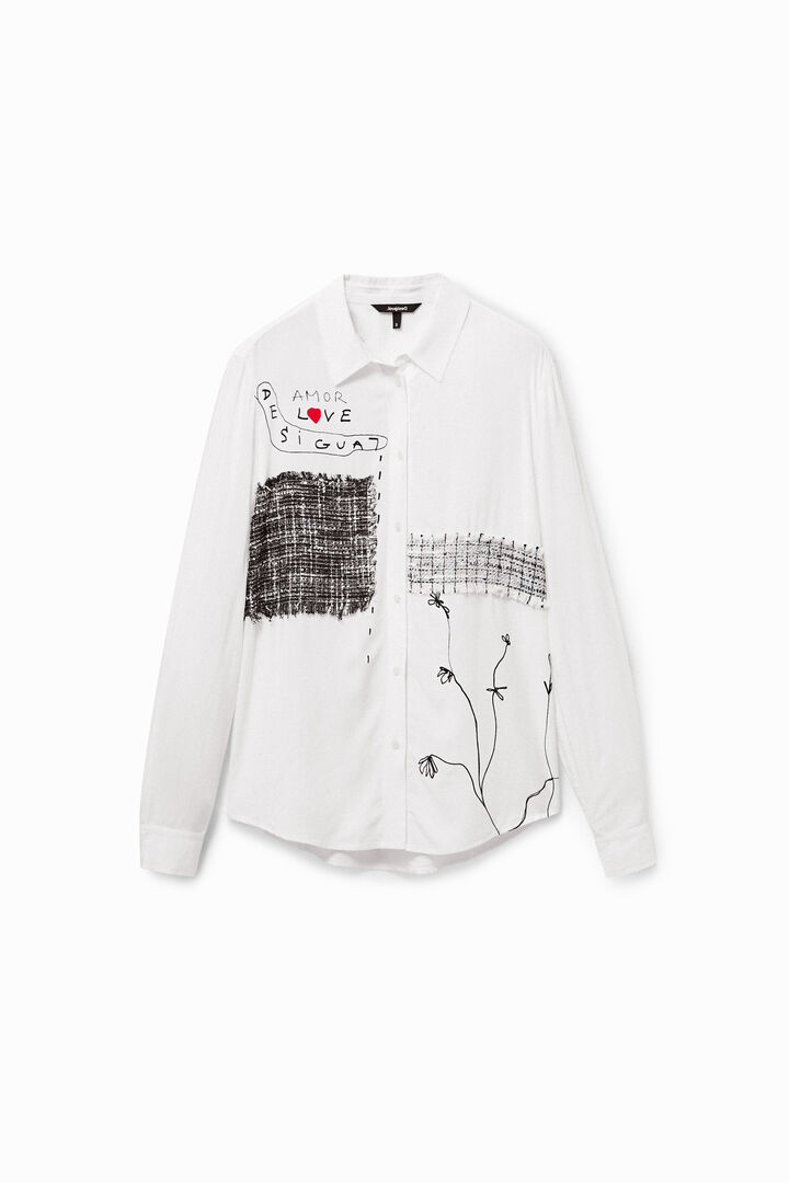 Patchwork and flower shirt