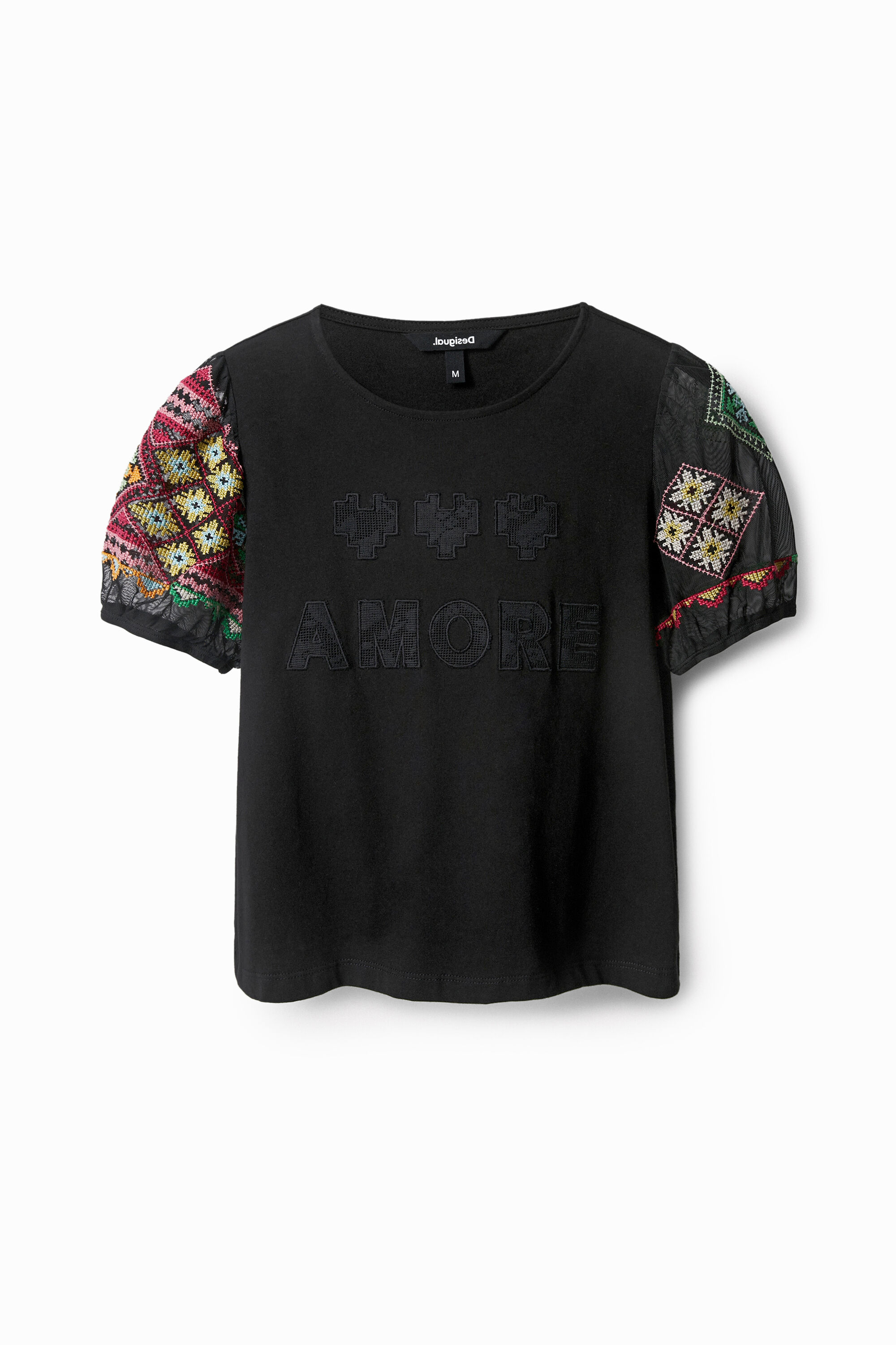 Shirt mit bestickten Ärmeln