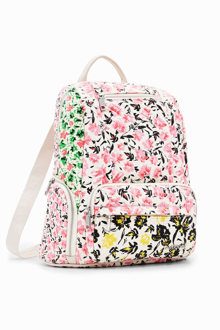 Mochila M canvas flores | Desigual