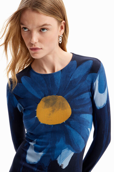 Vestit mini canalé margarida | Desigual