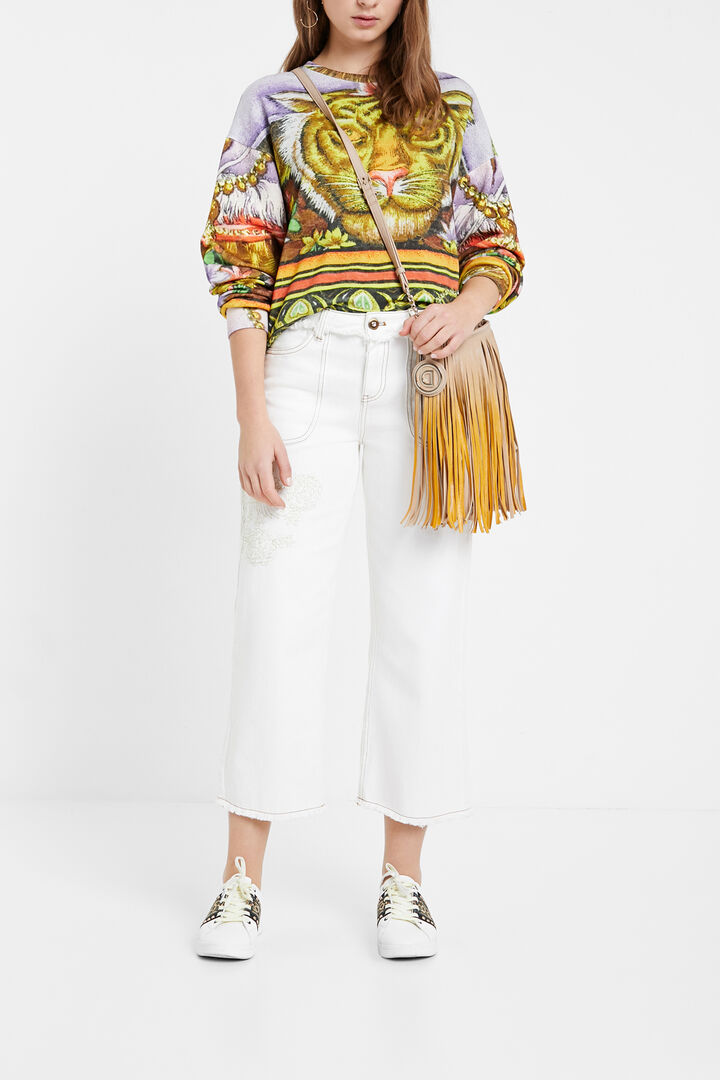 
Pantalon en jean jupe-culotte | Desigual