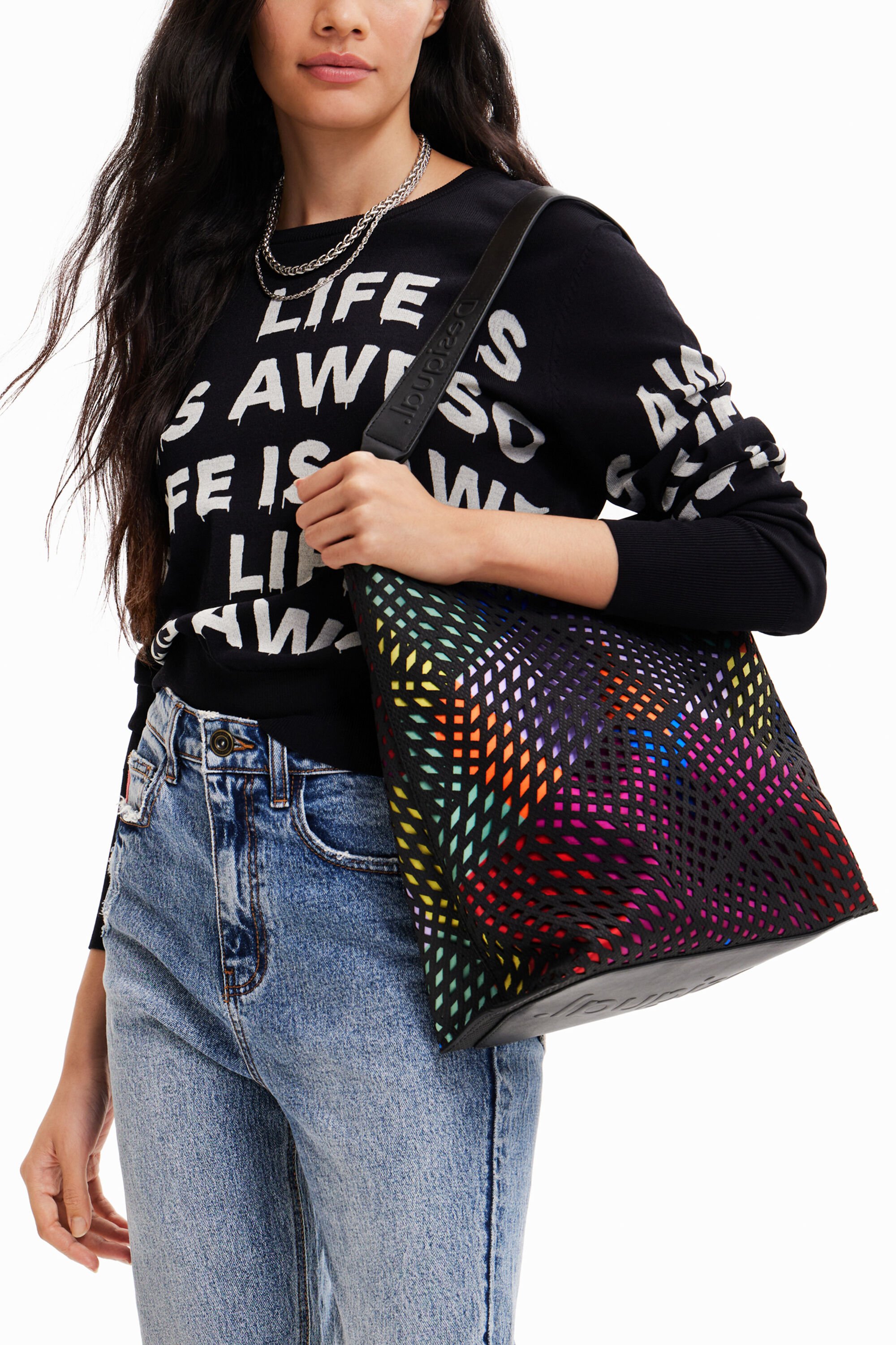 Rainbow sales bucket bag