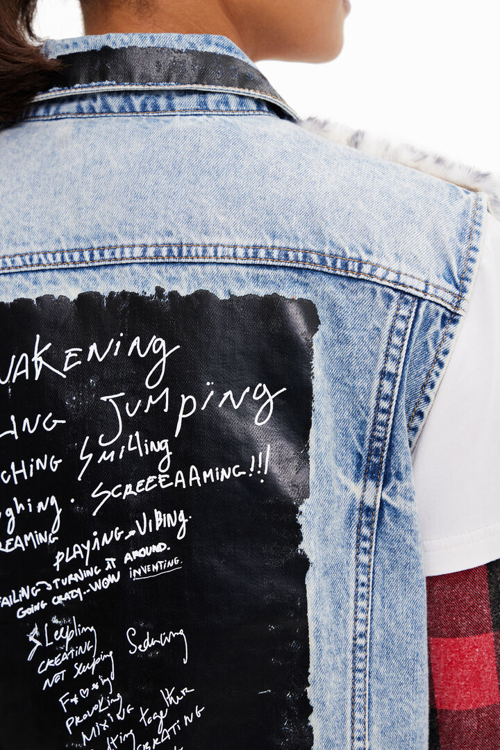 Gilet en jean imprimé animal | Desigual