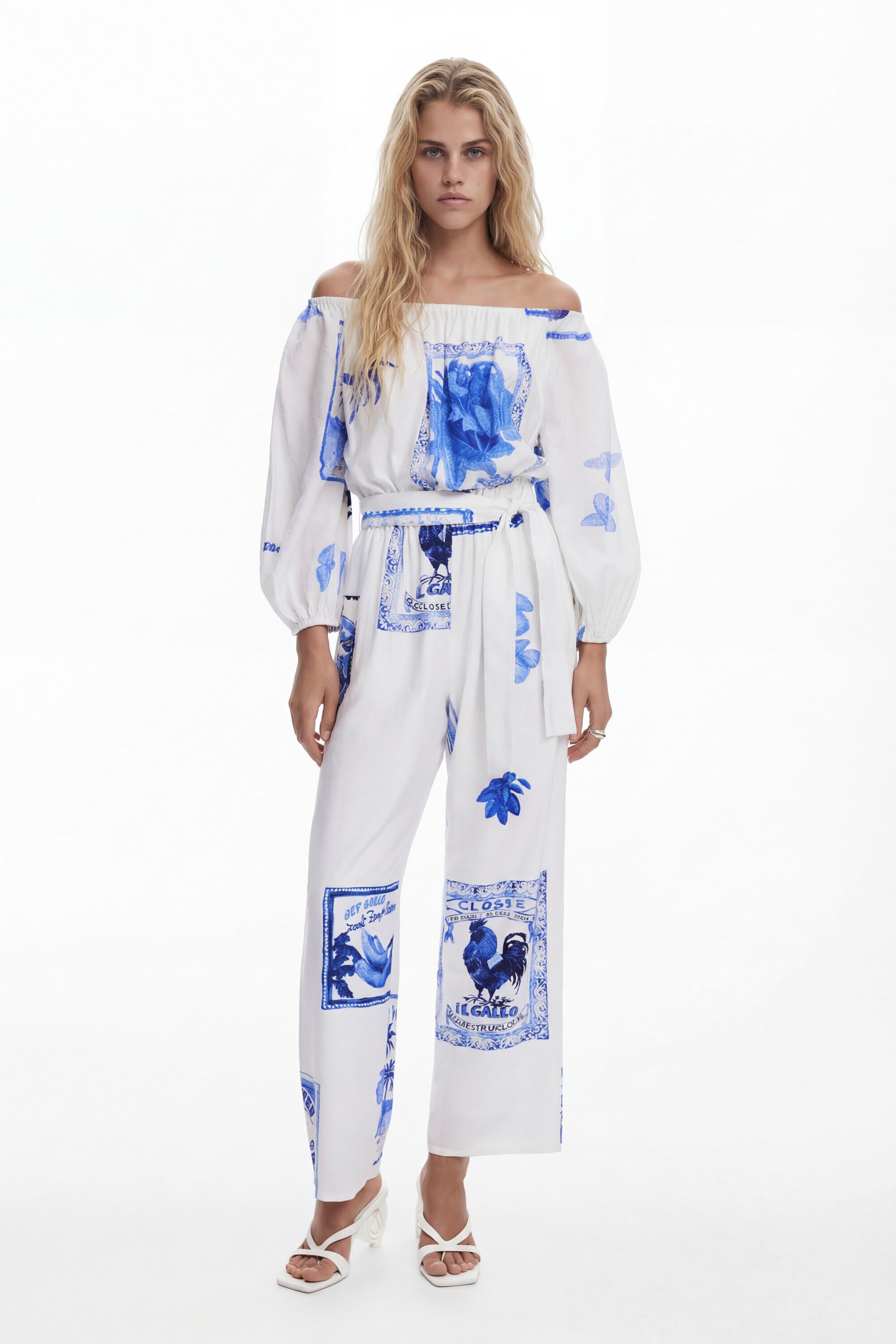 Postcard print jumpsuit Women
