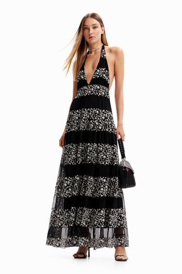 Vestido maxi bordados | Desigual