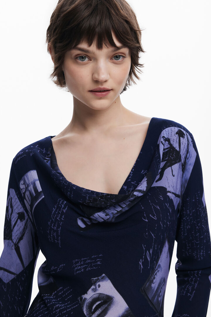 Blusa asimétrica collage | Desigual
