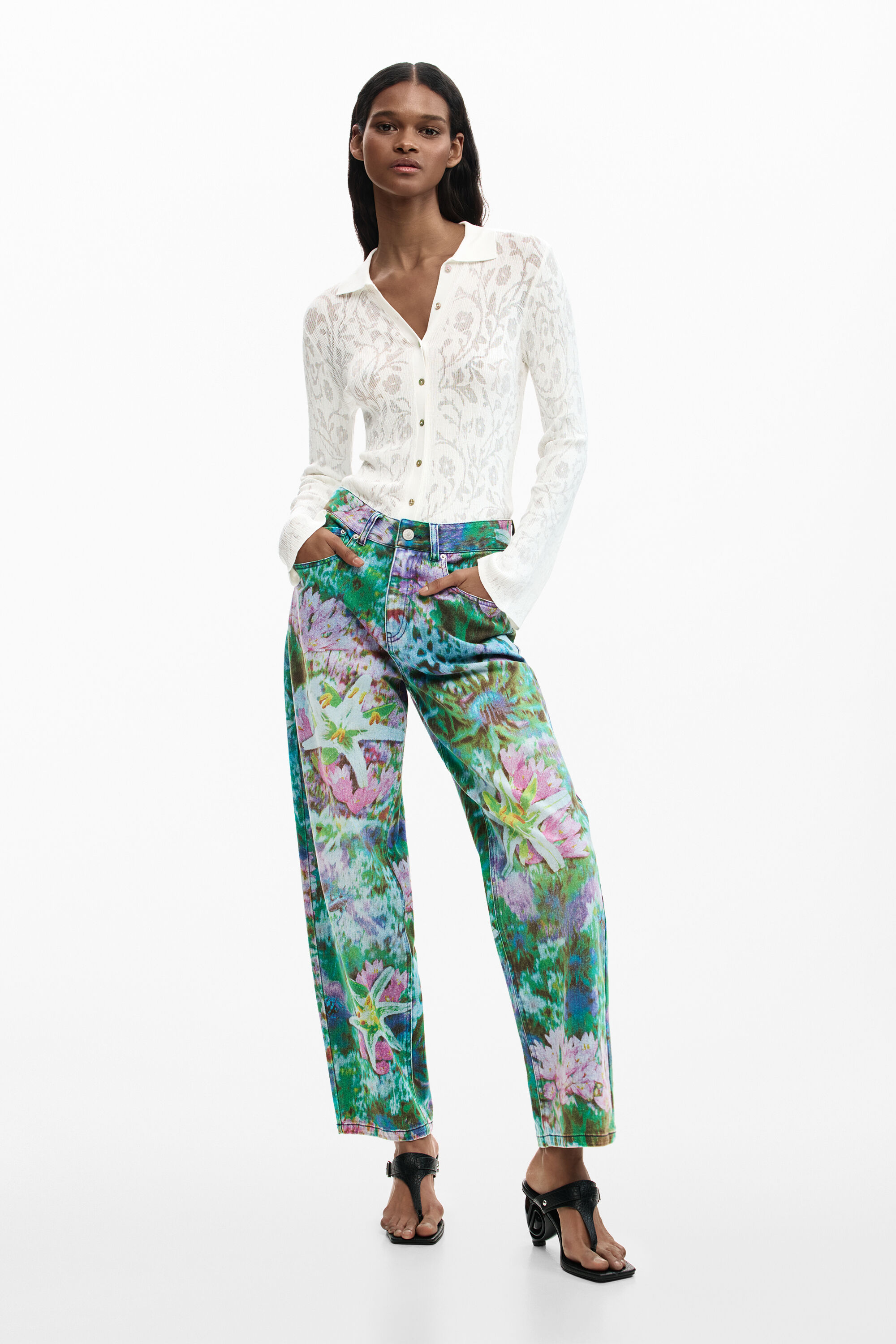 Desigual, Wildgarten-Hose, Damen, Baumwolle, Blau, 42