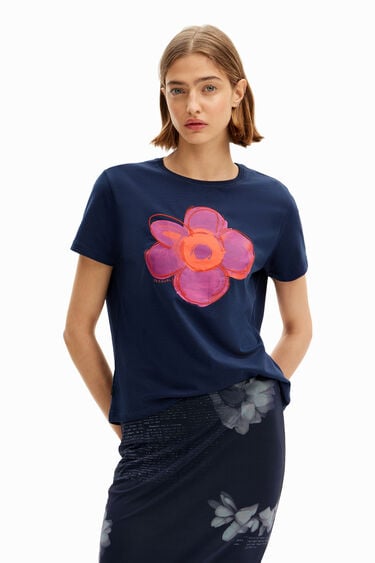 Koszulka z nadrukiem kwiatu | Desigual