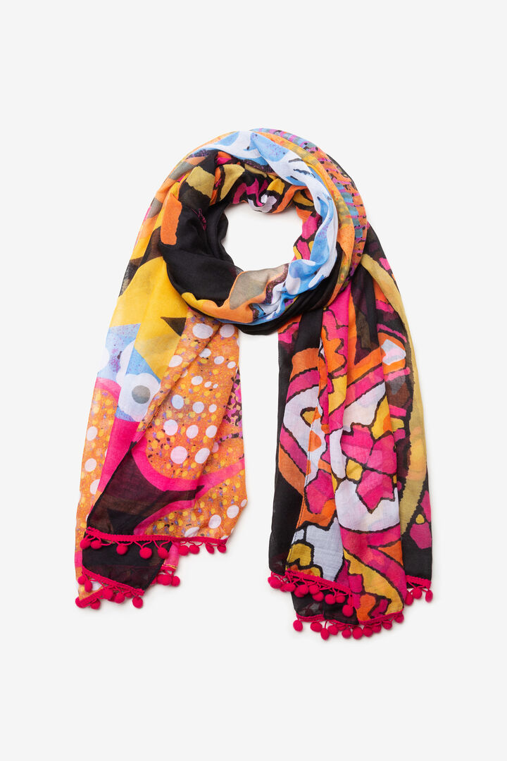 Foulard fleuri pompons | Desigual