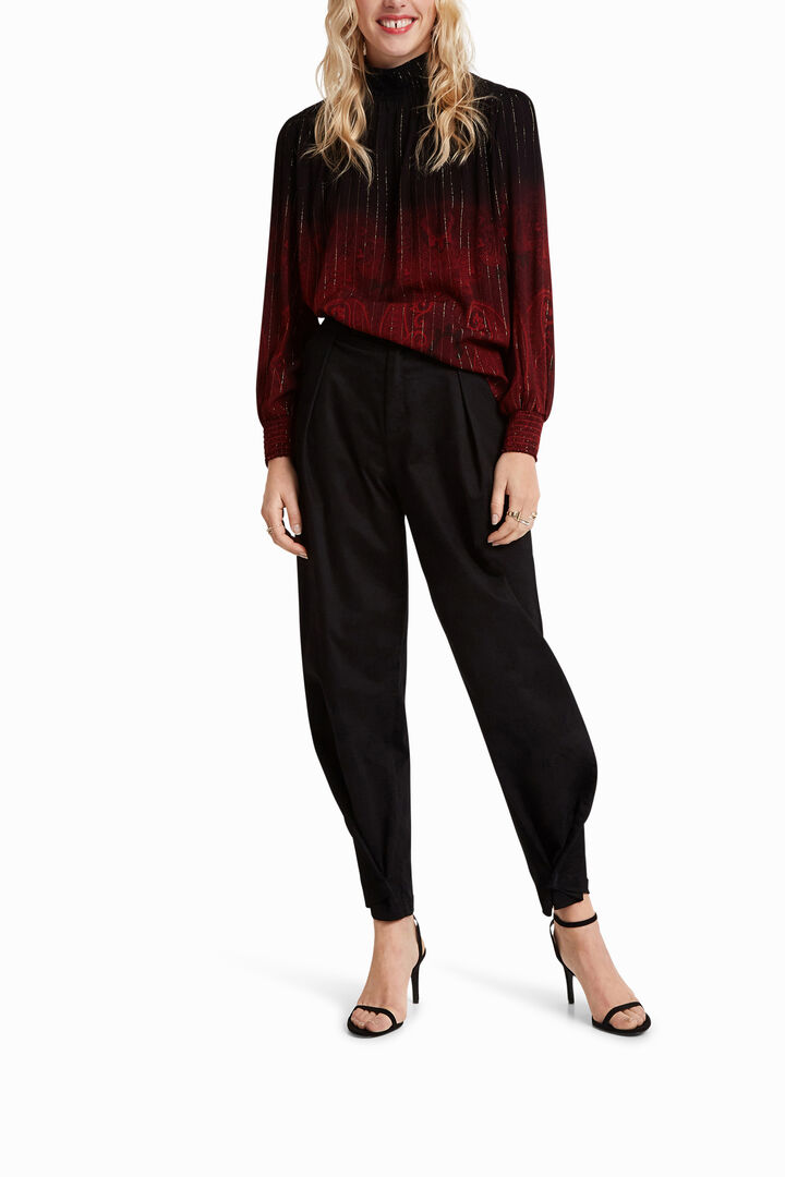 Loose paisley and Lurex blouse | Desigual