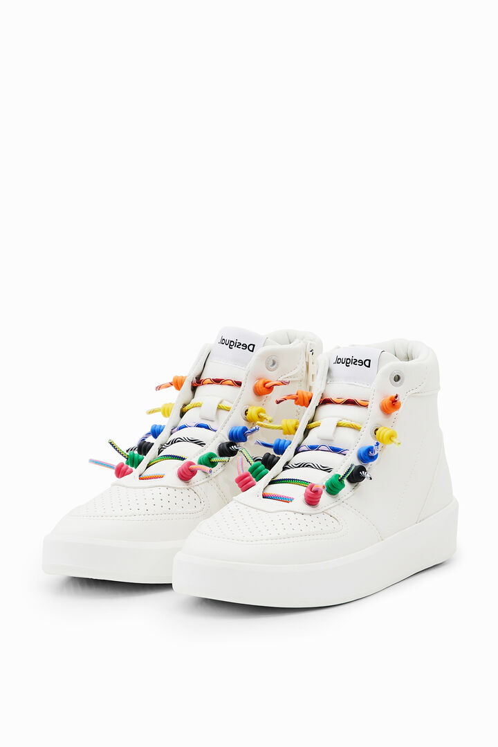 Sneakers altas cordones arcoíris | Desigual
