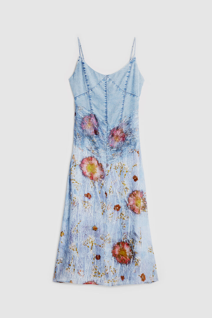 Two-material strappy dress | Desigual