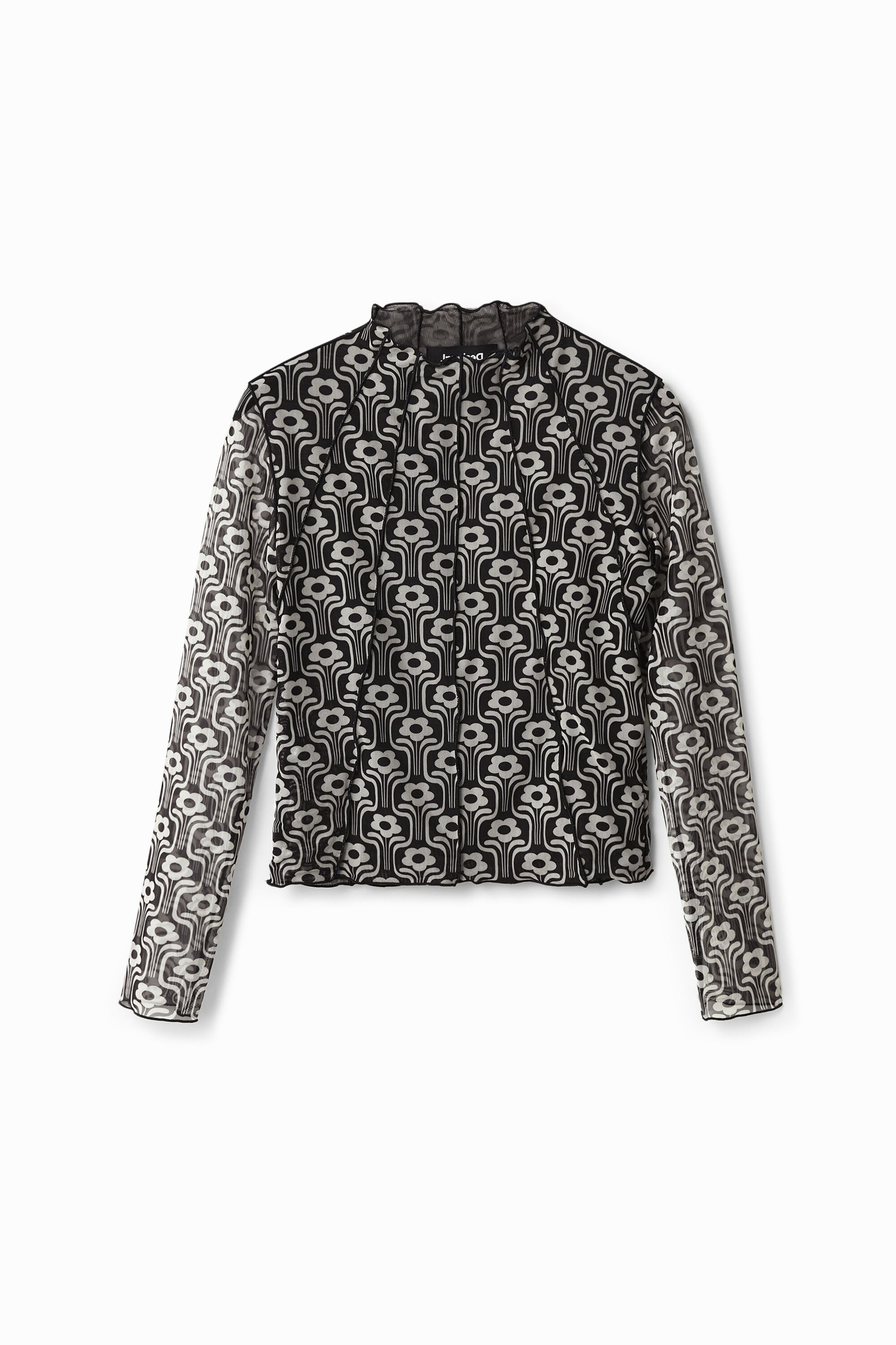 Tüll-Shirt Retromuster