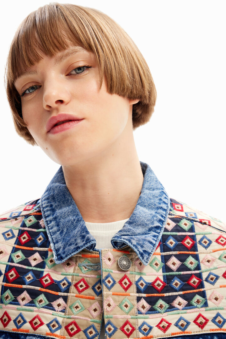 Casaco de ganga trucker bordados | Desigual