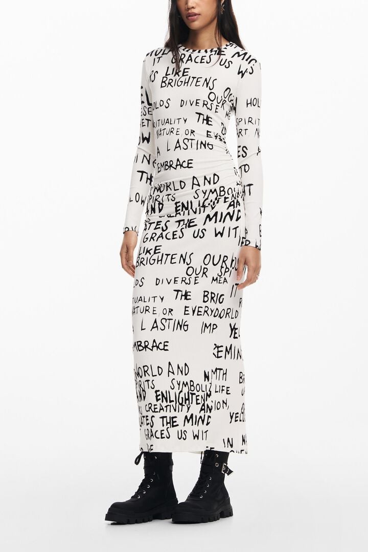 Vestido midi frases | Desigual