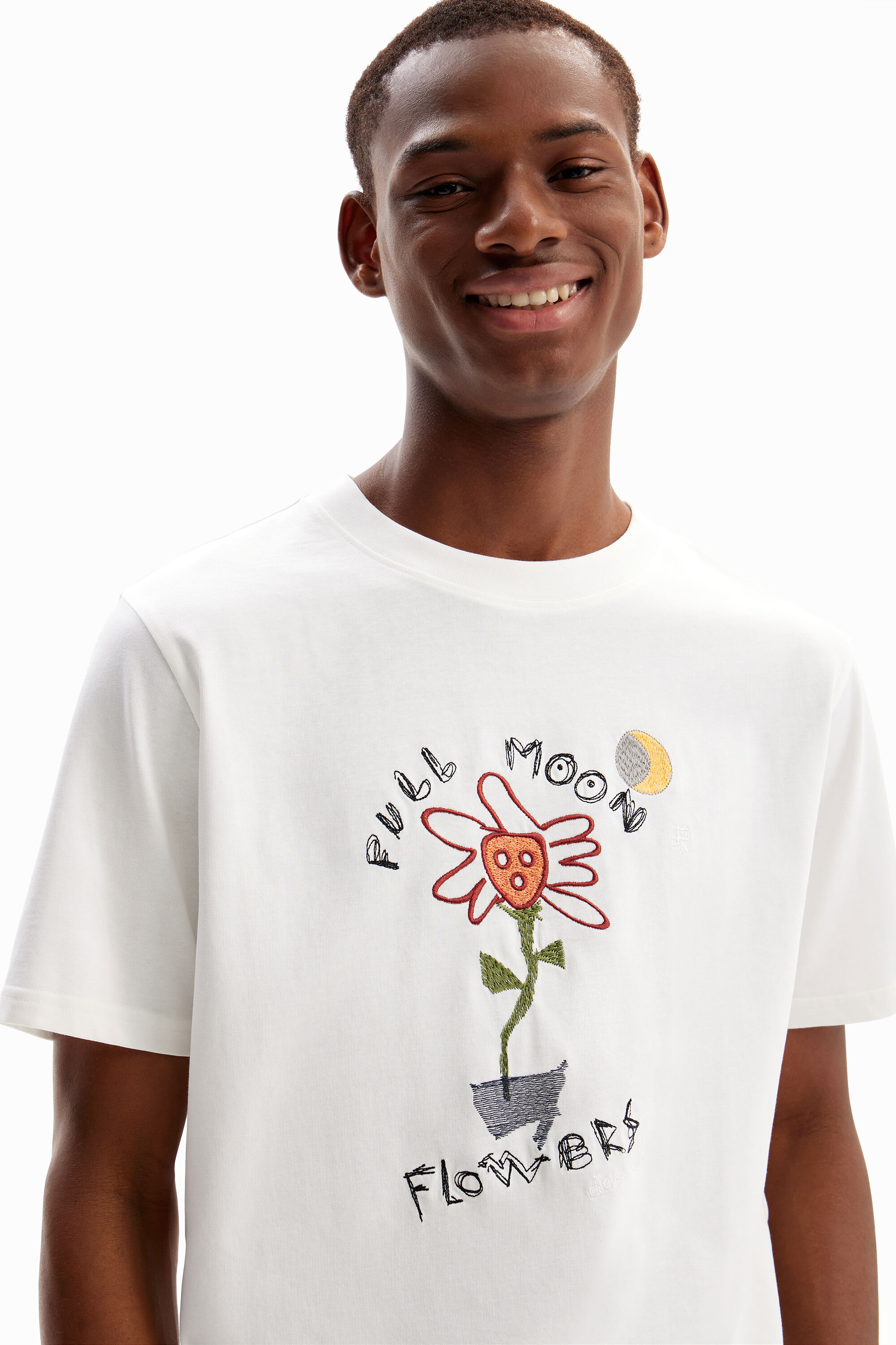 Maglietta fiori luna da uomo I Desigual