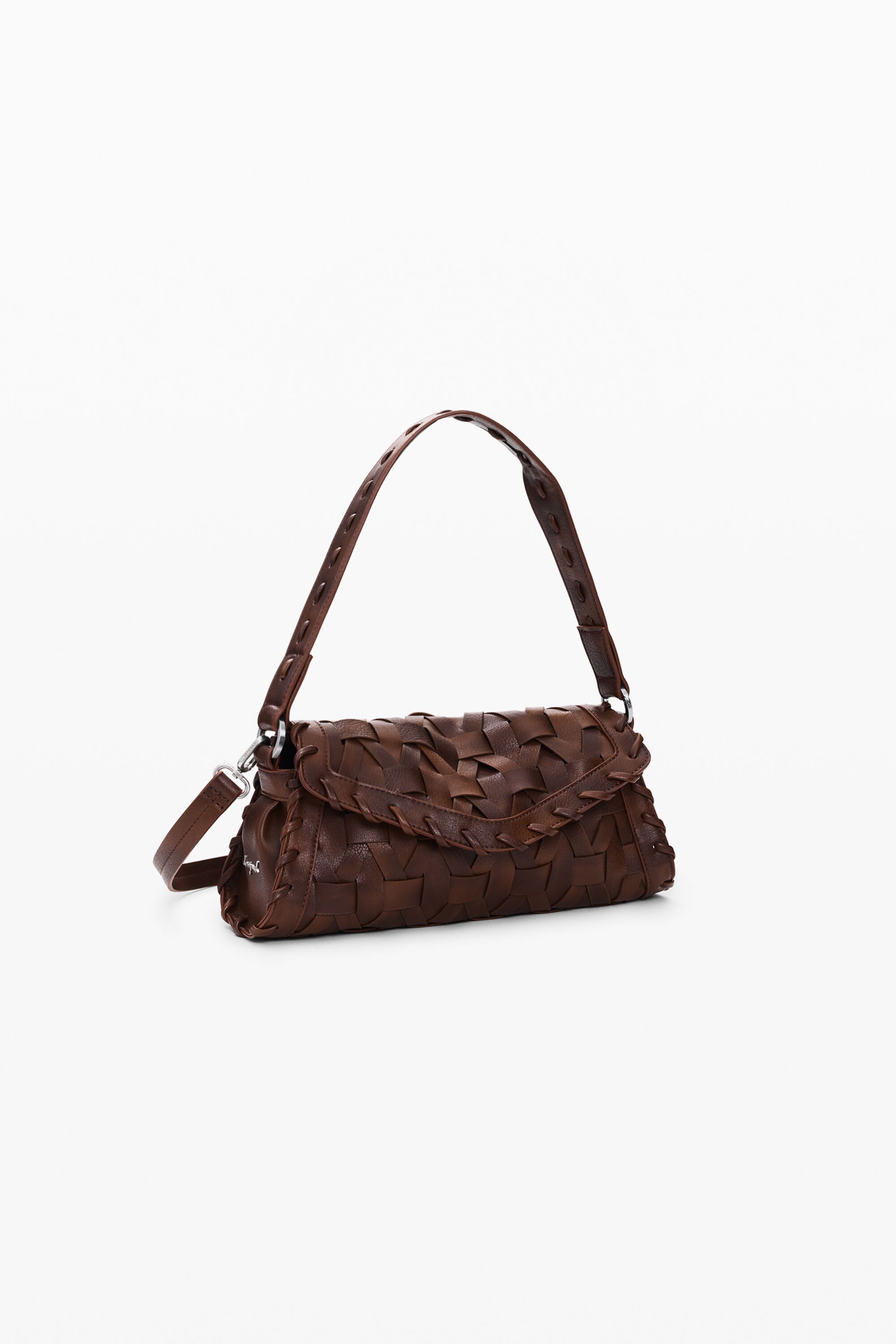 Small braided bag brown women's accessories I Desigual.com