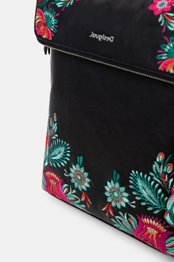 Quadratischer Rucksack Blumen | Desigual