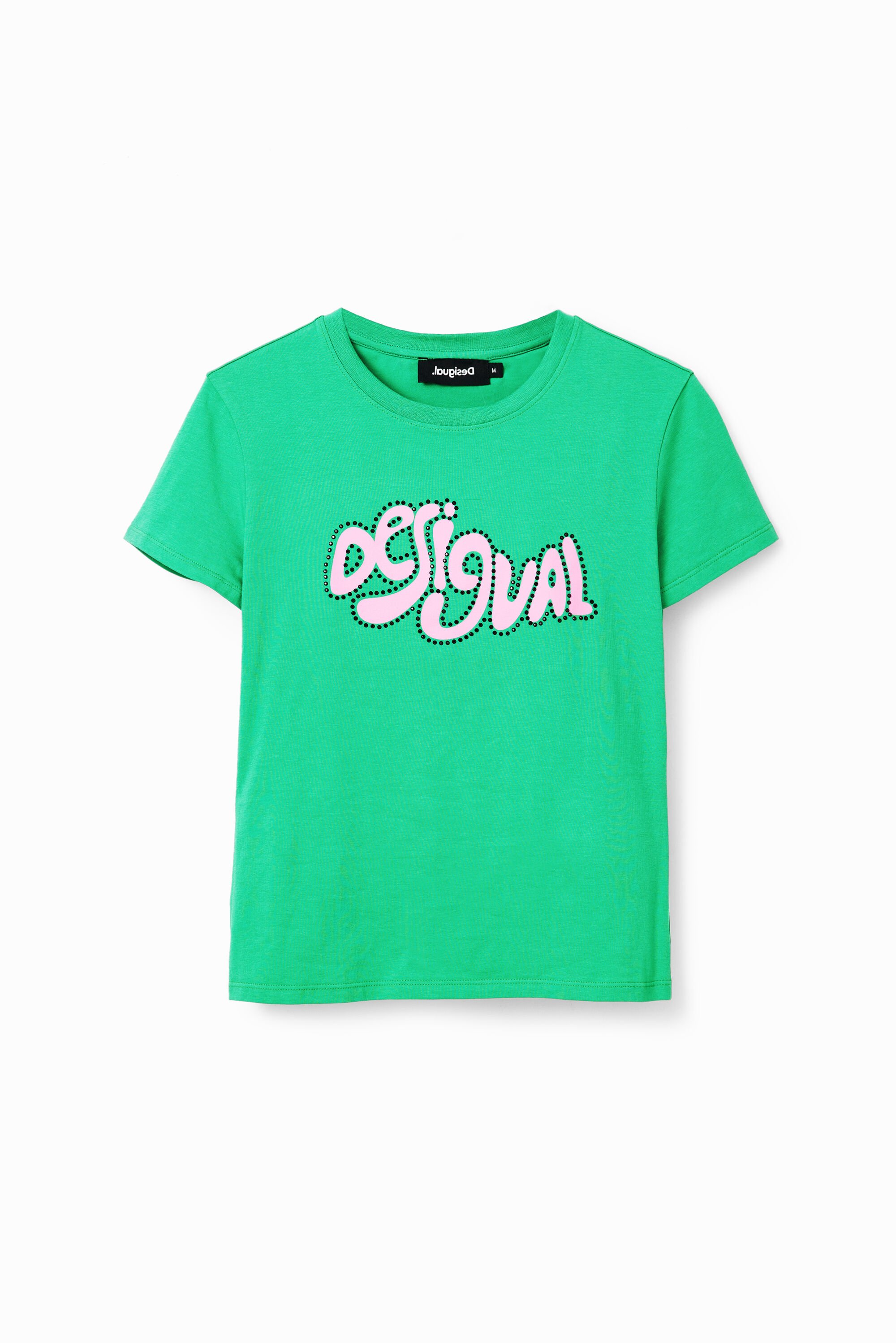 Short-sleeve rhinestone T-shirt