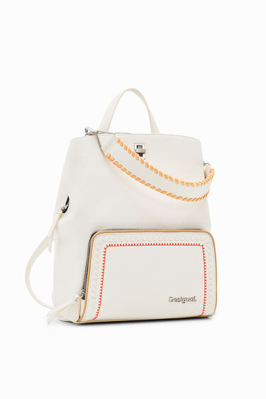 M multi-position embroidered backpack | Desigual