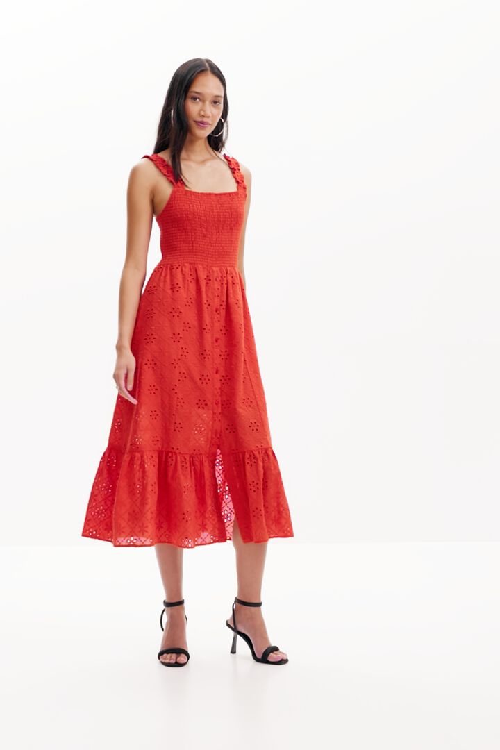 Vestido midi bordados | Desigual