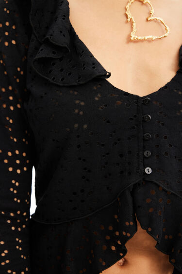 Long-sleeve ruffle blouse | Desigual