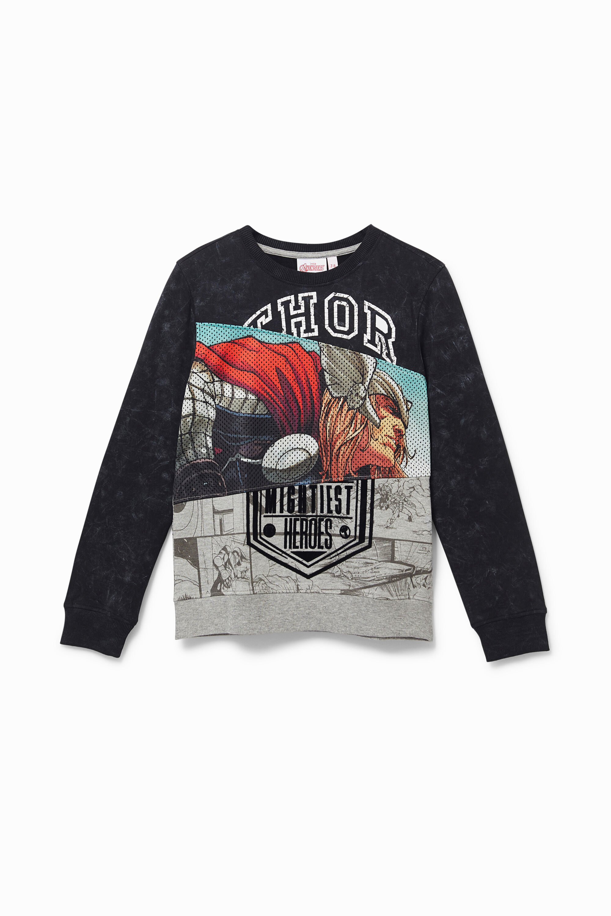 Comic patch mesh jumper