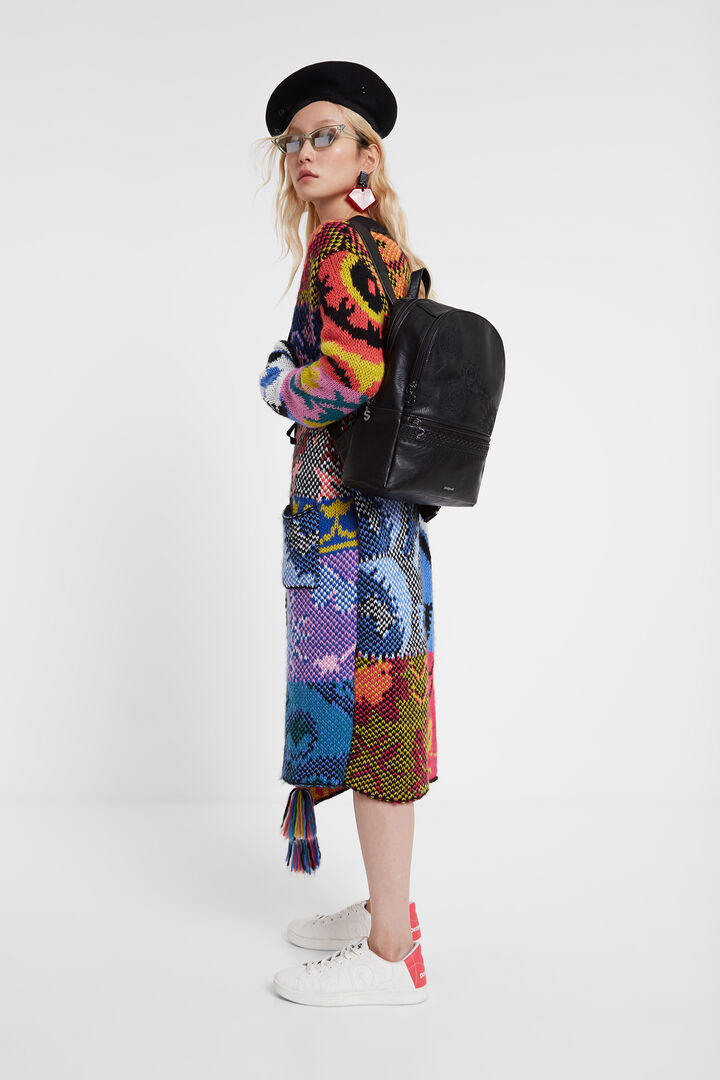 Synthetic leather embossed backpack | Desigual